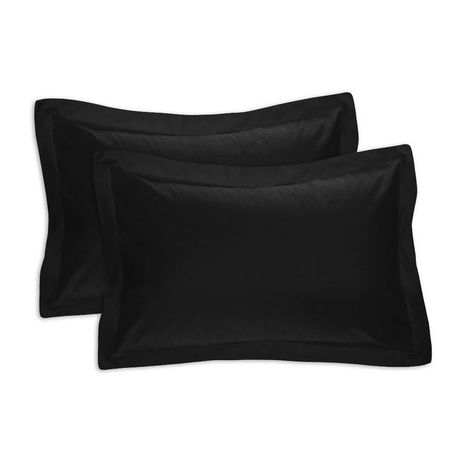 Tailored Bedding Collection Pillow Sham Standard- 2 Piece Black - Tailored Bedding Collection