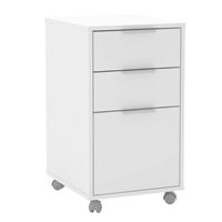 Durban 3 Drawer File Cabinet White - Polifurniture: Modern Vertical Storage, Melamine Surface, 27 Height