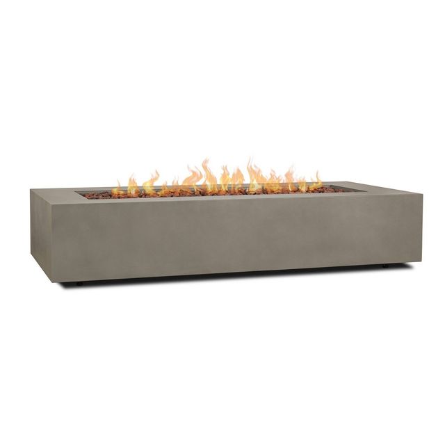 Aegean 70 Rectangle Fire Table with Natural Gas Conversion Kit - Mist Gray - Real Flame