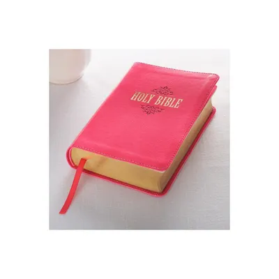 KJV Compact Large Print Lux-Leather Pink - (Leather Bound)