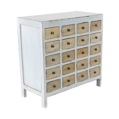 Farmhouse Mahogany Chest White - Olivia & May: Antique-Style, No Assembly, All Ages Storage Trunk