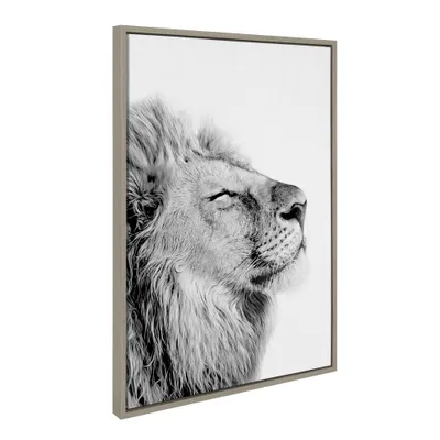 23 x 33 Sylvie Lion Self Actualizing Framed Canvas by Amy Peterson Gray - Kate & Laurel All Things Decor