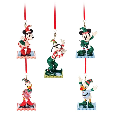 Disney 5pc Mickey Mouse & Friends Sketchbook Christmas Tree Ornament Set