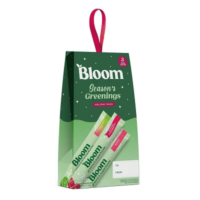 BLOOM NUTRITION Greens and Superfoods Powder Stick Packs - Holiday Ornament - 3ct