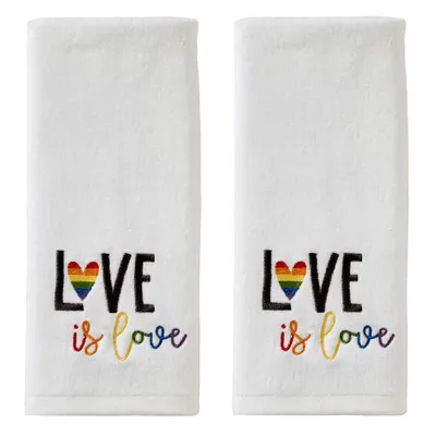 2pk Love is Love Hand Towel White - SKL Home