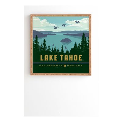 Deny Designs Anderson Design Group Lake Tahoe Framed Wall Art  - : Satin Finish, Hardwood Frame, Wire Mount