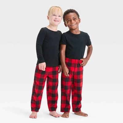 Toddler Buffalo Check Microfleece Holiday Matching Family Pajama Pants