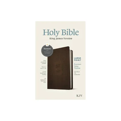 KJV Large Print Premium Value Thinline Bible, Filament Enabled (Leatherlike, Dark Brown Tile, Red Letter) - (Leather Bound)