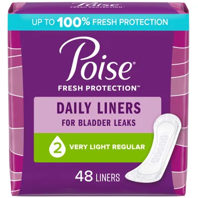 Poise Daily Postpartum Incontinence Panty Liners - Very Light Absorbency - Regular - 48ct