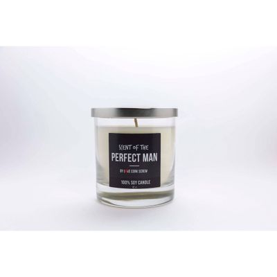 Scent of the Perfect Man Candle - Love Cork Screw: Soy Wax, Glass Jar, Ginger & Bergamot Aroma, 61hr Burn Time