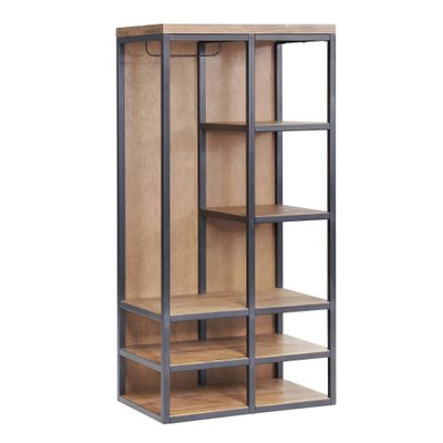 Alaterre Furniture 58 Lloyd Hall Tree Natural: Industrial Style Acacia Wood Entryway Organizer with Hooks