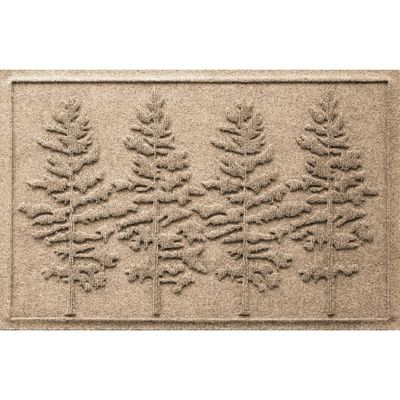 Bungalow Flooring 2x3 WaterHog Fir Tree Indoor/Outdoor Doormat Camel: Rubber Backing, Polypropylene, Outdoor Rug