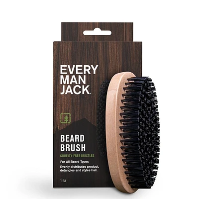 Every Man Jack Mens Beard Hair Brush with Cruelty-Free Vegan Bristles