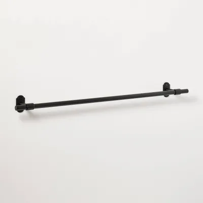 24 Classic Metal Towel Bar Black Finish - Hearth & Hand with Magnolia: Bathroom Towel Holders, Robe Hook Functionality