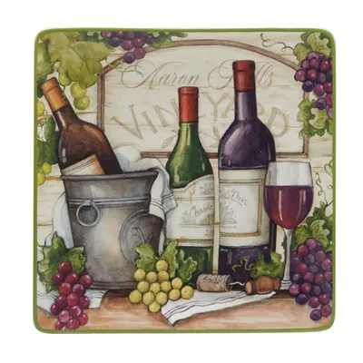 12.5 Meadow Brook Vineyard Square Serving Platter - Certified International