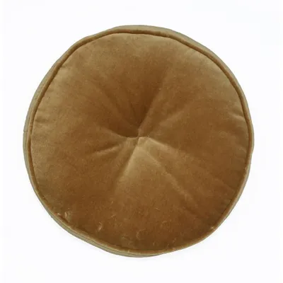 Velvet Round Throw Pillow Dark Tan - Threshold designed with Studio McGee
