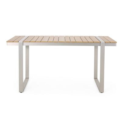 Cibola Outdoor Aluminum Rectangle Dining Table - Natural/Silver - Christopher Knight Home: UV & Water-Resistant, Seats 4