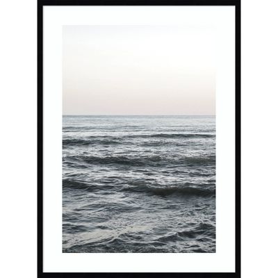 30 x 41 Calm Ocean Vibes by Vidal Hernandez Framed Wall Art Print Black - Amanti Art: Serene Seaside Imagery, Modern Decor