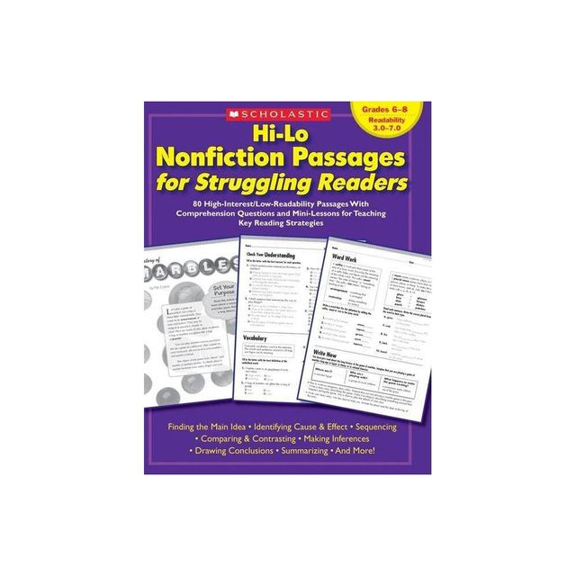 Hi-Lo Nonfiction Passages for Struggling Readers: Grades 6-8 - by Scholastic Teaching Resources & Scholastic (Paperback)