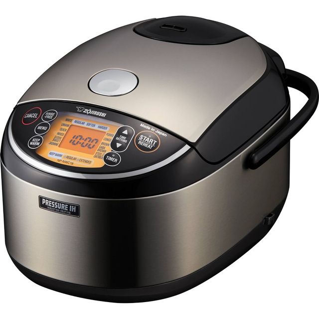 Zojirushi 10 Cup Pressure Induction Heating Rice Cooker & Warmer - NP-NWC18XB: Stainless Steel, 11 Settings, Nonstick