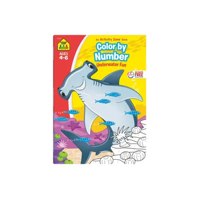 School Zone Color by Number Underwater Fun Workbook - (Paperback)