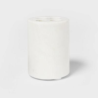 Marble Toothbrush Holder White - Threshold