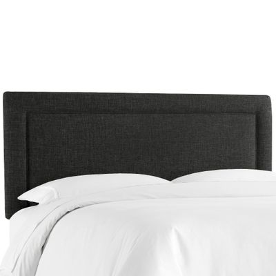 Skyline Furniture Queen Border Headboard Caviar: Contemporary Style, Piping Detail, Handcrafted