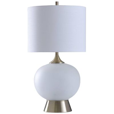 Gemma Moon Glow/Soft Glow Night Light with Fabric Shade White - StyleCraft: Chrome Finish, UL Listed