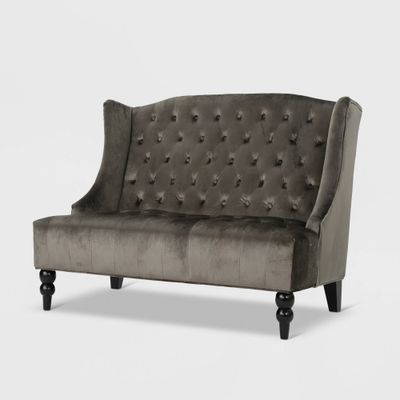 Leora Winged Loveseat - Christopher Knight Home: Tufted