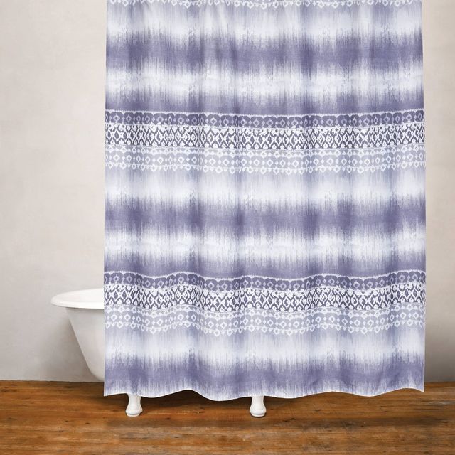 Tribe Vibe Shower Curtain Blue/White - Moda at Home