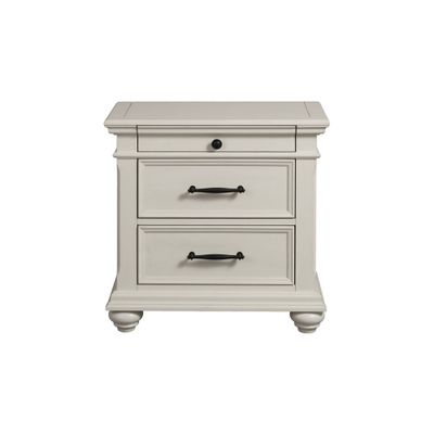 Brooks 3 Drawer Nightstand with Usb Ports Cream - Picket House Furnishings