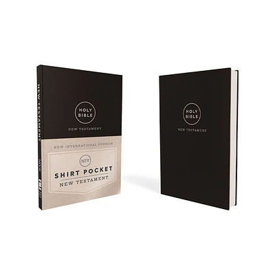 Niv, Shirt Pocket New Testament, Leathersoft, Black, Comfort Print - by Zondervan (Leather Bound)