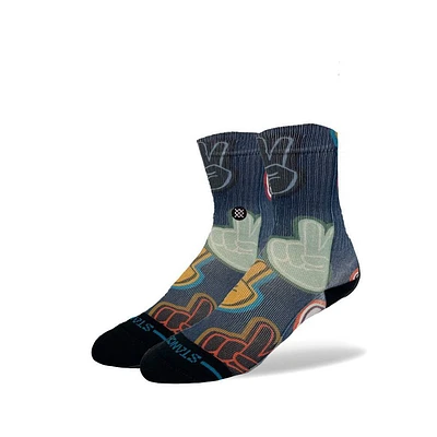 Stance X Wade Kids Peace Patch Blue Crew Socks - Black L