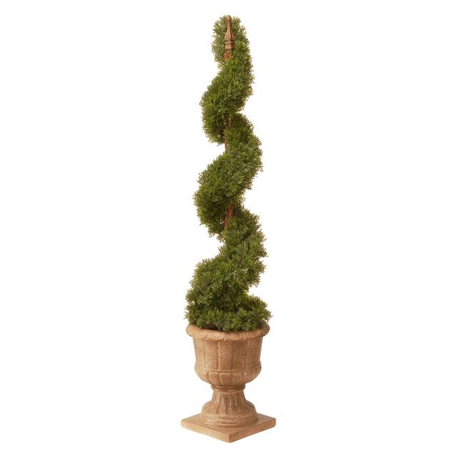 Cedar Spiral in Urn (48): National Tree Company, Indoor/Outdoor Decorative Topiary, Plastic Pot