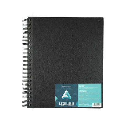 Art Alternatives 8.5x11 Spiral-Bound Sketch Book: Hard Cover, Plain Paper, Spiral Art Notebook, 162 Pages, All Ages