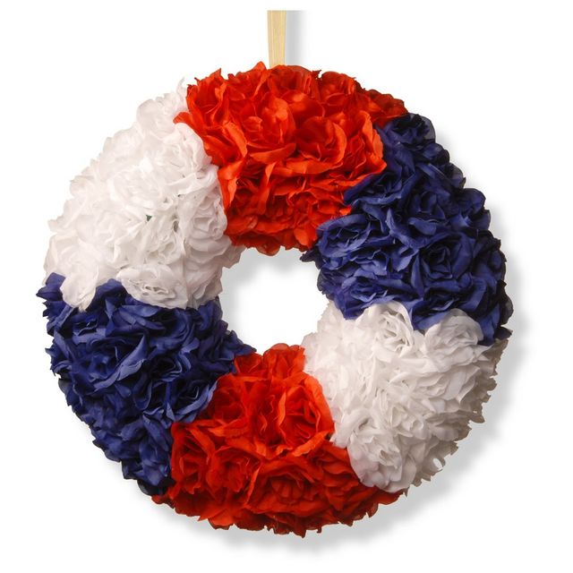 18 Patriotic Rose Wreath - National Tree Company