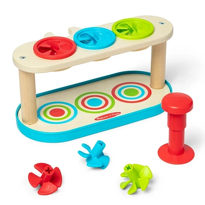 Melissa & Doug Match & Push Spinning Tops Wooden Developmental Skills Learning Toy