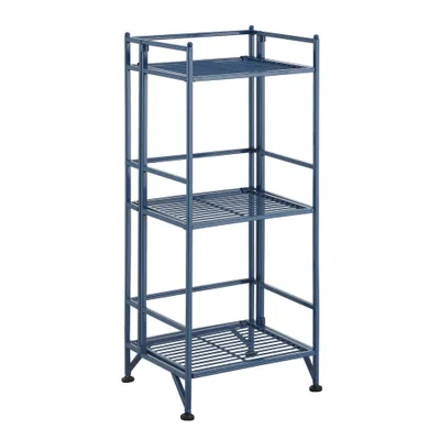 32.5 Extra Storage 3 Tier Folding Metal Shelf - Home: -Saving