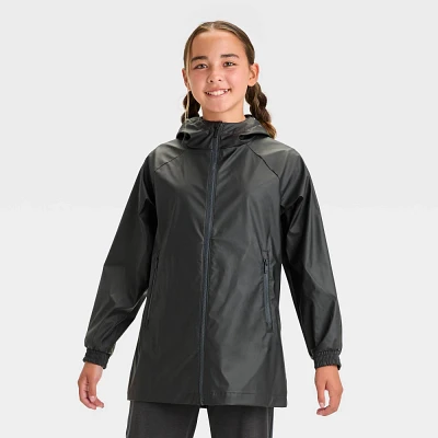 Girls Solid Rain Coat