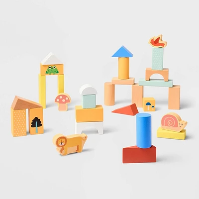 Wooden Stacking Blocks Set - 100pc - Gigglescape