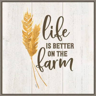 22x22 Life V Better on The Farm by Tara Reed Framed Canvas Wall Art Print - Amanti Art: Countryside Decor