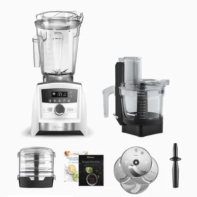 Vitamix Ascent Series A3500 Gourmet SmartPrep Kitchen System White: 64oz BPA-Free Blender, 1500W, 10 Speeds, Dishwasher-Safe