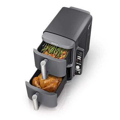 Ninja DoubleStack XL 10qt, 6-in-1, 2-Basket Air Fryer, Space Saving Design SL401: Ninja Foodi, Dishwasher-Safe Parts