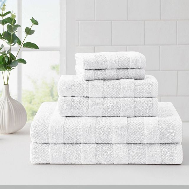 6pk Quick Dry Bath Towel Set Crimson - Cannon