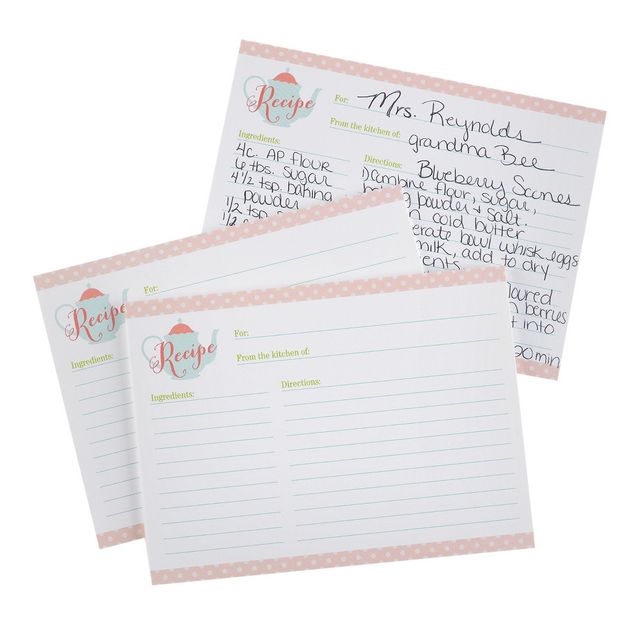 25ct Tea Time Recipe Card