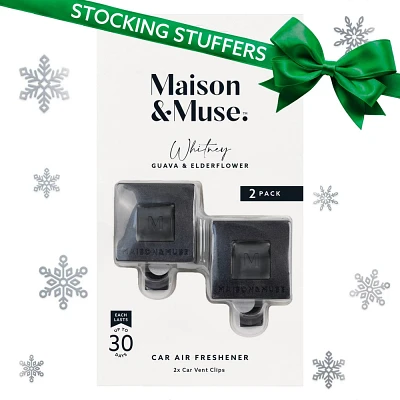 Maison&Muse 2pk Car Air Fresheners Guava and Elderflower Vent Clips