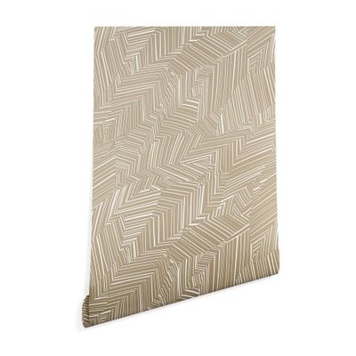 2 x 4 Jenean Morrison Line Break Sand Wallpaper - Deny Designs: Self-Adhesive, Modern Geometric Decor, Polyester