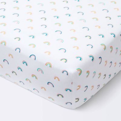 Fitted Crib Sheet Rainbows - Cloud Island