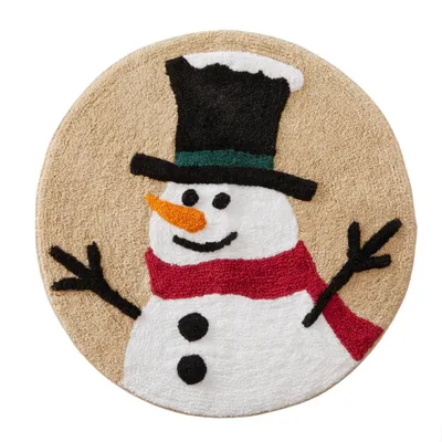 Rustic Plaid Snowman Rug - SKL Home