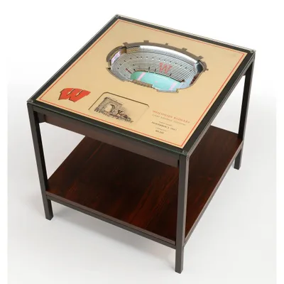 NCAA Wisconsin Badgers 25-Layer StadiumViews Lighted End Table